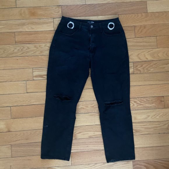 Skinny Ripped Black Jeans - Picture 1 of 3